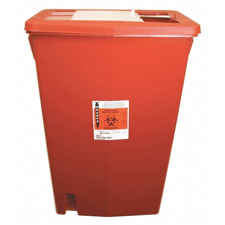 ZORO SELECT Sharps Container, Sliding Lid, 18 gal., Red SRSL100938