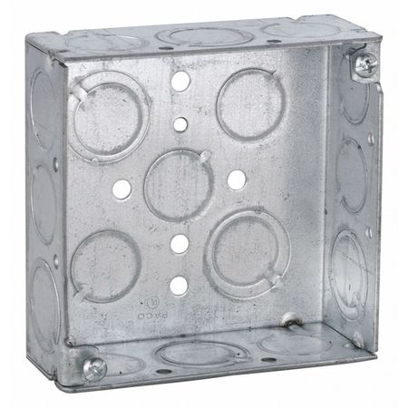 RACO Electrical Box, 21 cu in, Square Box, 2 Gang, Steel, Square 189RAC