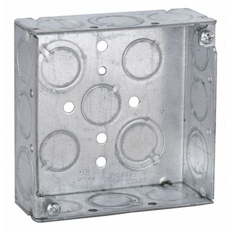 Raco Electrical Box, 21 cu in, Square Box, 2 Gang, Steel, Square 189RAC