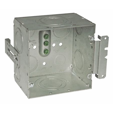 Raco Electrical Box, 66.7 cu in, Outlet Box, Steel, Square 260H