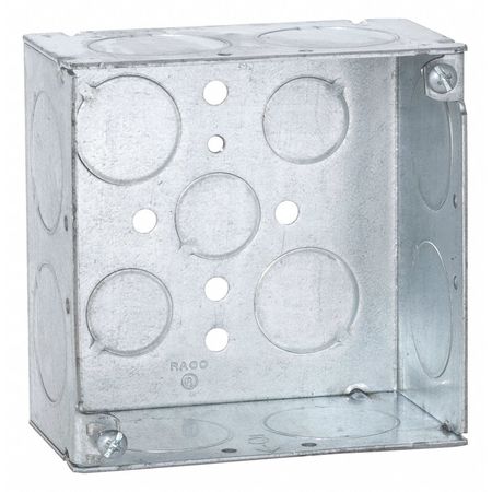 RACO Electrical Box, 30.3 cu in, Square Box, Steel, Square 233
