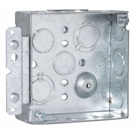 RACO Electrical Box, 21 cu in, Square Box, 2 Gang, Steel, Square 189HWP