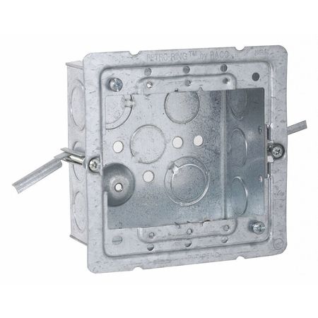 RACO Electrical Box, 30.3 cu in, Square Box, 2 Gangs, Steel, Square 232-OW