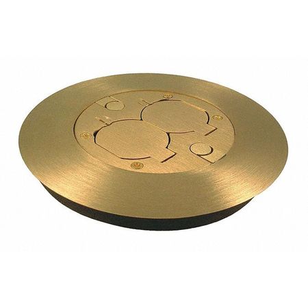 RACO Electrical Box Cover, Round, Brass, Single Receptical 6280