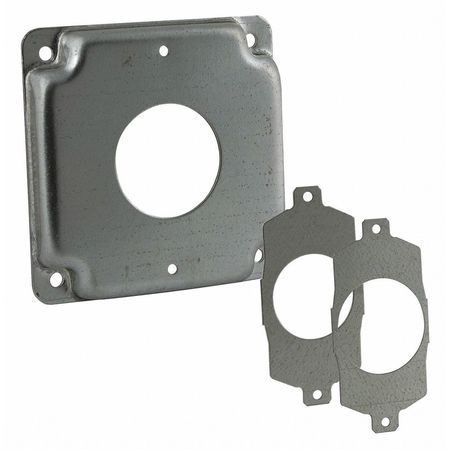 RACO Electrical Box Cover, Round, Round, Steel, Single Receptacle 811U