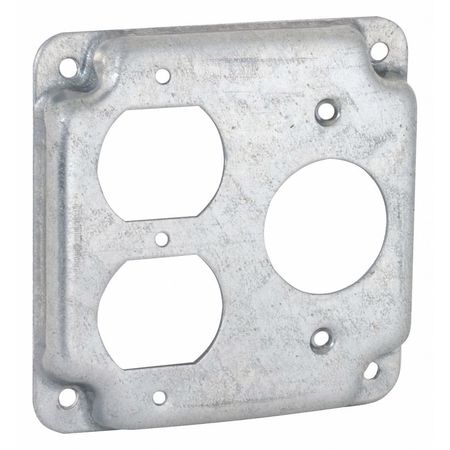 RACO Electrical Box Cover, 2 Gang, Square, 806C, Duplex Receptacle 806C