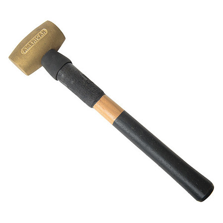 AMERICAN HAMMER Hammer, Brass, Wood, 2", 3.5 lb. AM3.5BRXWG