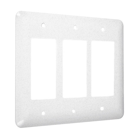 TAYMAC 3-Decorator Maxi Wall Plates, Number of Gangs: 3 Metal, Textured Finish, White WRTW-RRR