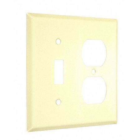 TAYMAC Toggle/Duplex Standard Wall Plates, Number of Gangs: 2 Metal, Smooth Finish, Ivory WI-TD