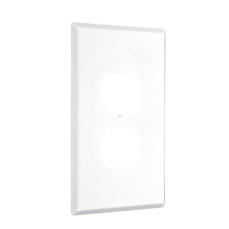 Taymac Duplex Jumbo Wall Plates, Number of Gangs: 1 Metal, Smooth Finish, White WJW-D