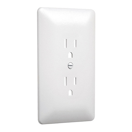 TAYMAC Masque Duplex Wall Plates, Number of Gangs: 1 Plastic, Textured Finish, White 2000W