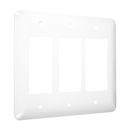 TAYMAC 3-Decorator Maxi Wall Plates, Number of Gangs: 3 Metal, Smooth Finish, White WRW-RRR