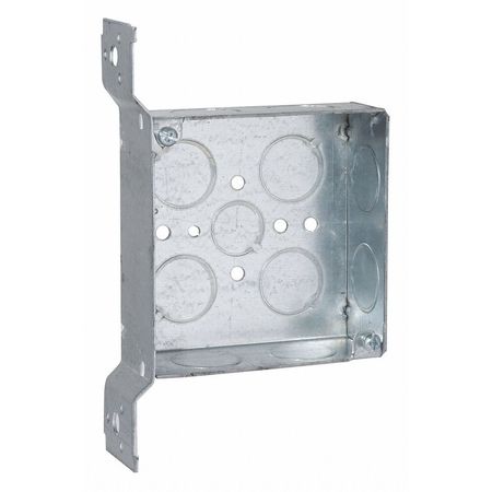 RACO Electrical Box, 21 cu in, Ceiling/Wall Box, 2 Gang, Steel, Square 199