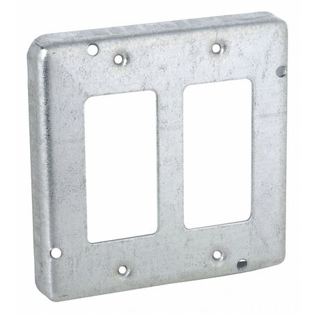 Raco Electrical Box Cover, 2 Gang, Square, GFCI 857