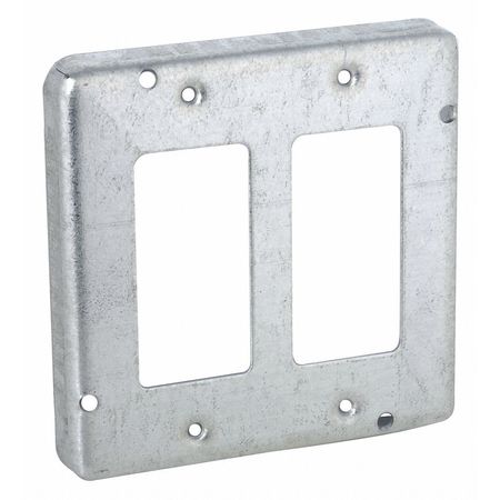 RACO Electrical Box Cover, 2 Gang, Square, 857, GFCI 857