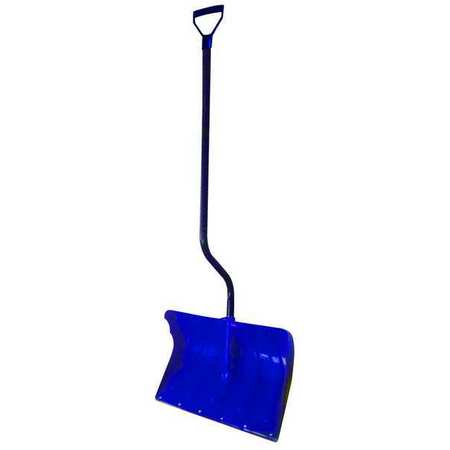 Westward Snow Shovel, Poly Blade Material, 19 17/25 in Blade Width, 39 in Steel D-Grip Handle 21AD03