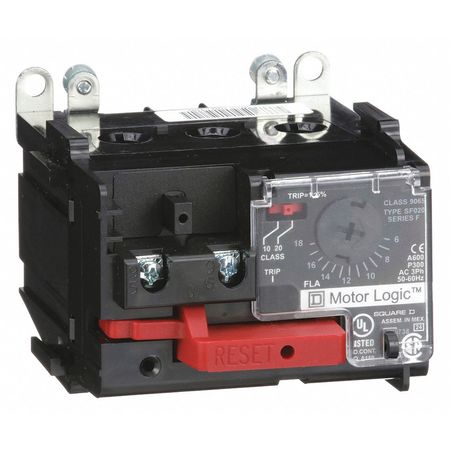 SQUARE D Overload Relay, 6 to 18A, Class 10/20, 3P 9065SF020