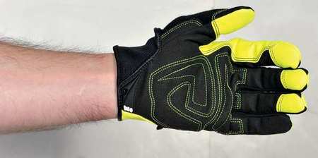 Ironclad Performance Wear Hi-Vis Mechanics Gloves, 2XL, Green, Ribbed Nylon/Spandex IVG2-06-XXL