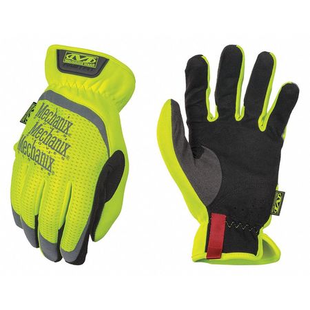 MECHANIX WEAR Hi-Vis Mechanics Gloves, L, Yellow, Trekdry(R) SFF-91-010