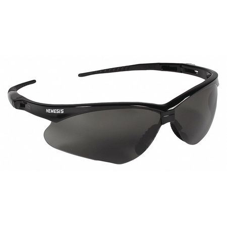 Kleenguard V30 Nemesis Safety Glasses, Anti-Fog, Scratch-Resistant, Wraparound, Black Half-Frame, Smoke Lens 22475