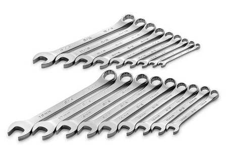 Sk Professional Tools Combo Wrench Set, 1/4-3/4, 10-18mm, 18 Pc 87018