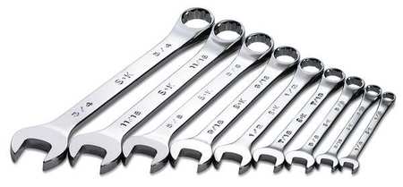SK PROFESSIONAL TOOLS Combo Wrench Set, Chrome, 1/4-3/4 in., 9 Pc 86011