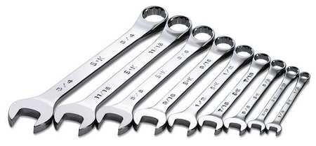 Sk Professional Tools Combo Wrench Set, Chrome, 1/4-3/4 in., 9 Pc 86011