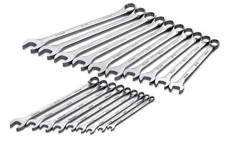 SK PROFESSIONAL TOOLS Combo Wrench Set, Long, Chrome, 6-24mm, 19Pc 86037