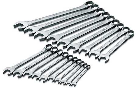 Sk Professional Tools Combo Wrench Set, Chrome, 6-24mm, 19 Pc 86224