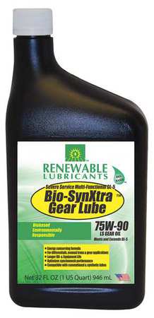 RENEWABLE LUBRICANTS 1 qt Gear Oil Bottle Yellow 82121
