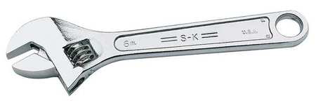 Sk Professional Tools Adj. Wrench, 6", 3/4" Cap., Chrome 8006