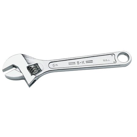 Sk Professional Tools Adj. Wrench, 8", 15/16" Cap., Chrome 8008