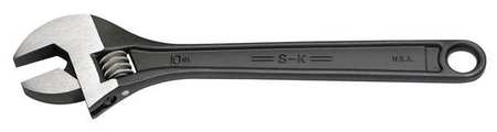 Sk Professional Tools Adj. Wrench, 12", 1-1/8" Cap., Black 38012