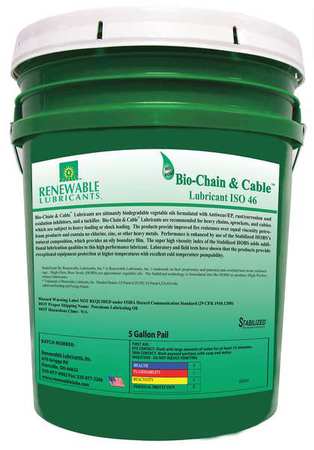 Renewable Lubricants Chain & Cable Lubricant, 5 gal. 83054