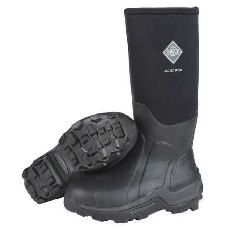 MUCK BOOT CO Boots, Size 10, 16" Height, Black, Plain, PR ASP-000A/10