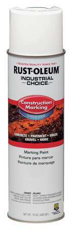 RUST-OLEUM Construction Marking Paint, 17 oz., White, Water -Based 264692