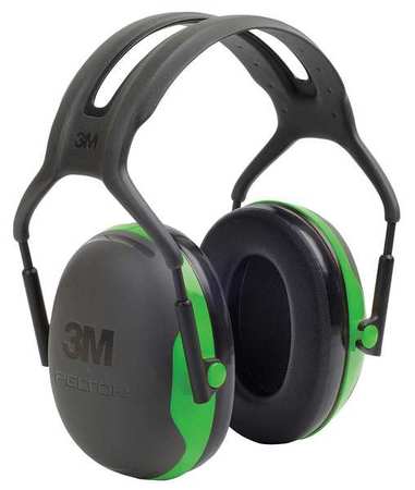 3M PELTOR Over-the-Head Ear Muffs, 22 dB, Peltor X1, Black/Green X1A