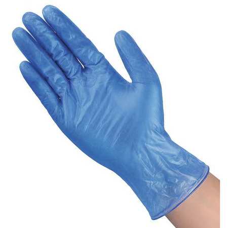 Condor Disposable Gloves, 3 mil Palm, Vinyl, Powdered, XL ( 10 ), 100 PK, Blue 21DL25