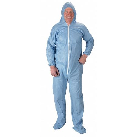 Lakeland Coverall, 2X, 25 PK, Blue, Pyrolon(R) Plus 2, Zipper 07414-2XB