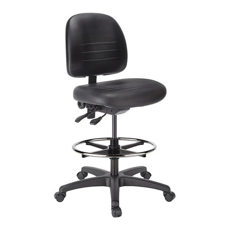 CRAMER Polyurethane Task Chair, 22-3/4" to 33-1/4", No Arms, Black RPMH2-252-2