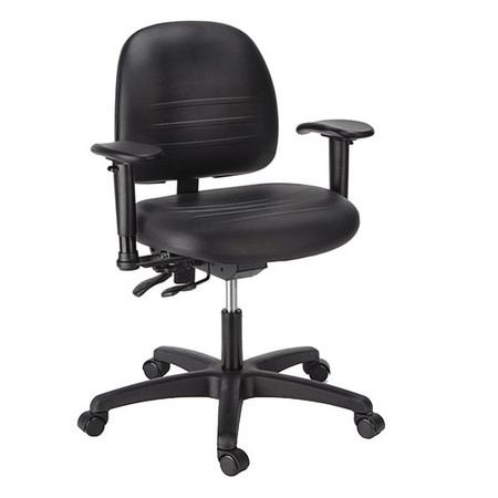 CRAMER Polyurethane Task Chair, 16" to 21-3/4", Adjustable Arms, Black RPMD2-252-2B
