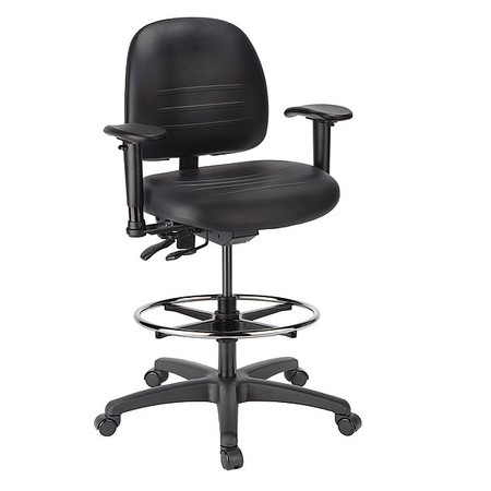 CRAMER Polyurethane Task Chair, 22-3/4" to 33-1/4", Adjustable Arms, Black RPMH2-252-2B