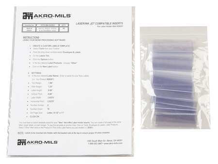 AKRO-MILS Card Stock Holder, 1 x 3 In., PK25 29301