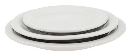 CRESTWARE Plate, 9", Ceramic Bright White PK24 ALR44