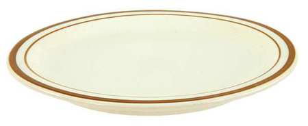 CRESTWARE Plate, 10-1/4", Ceramic Brown Speckled with Brown Band PK12 SC46