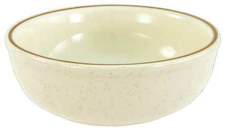 CRESTWARE Nappie Bowl, 12 oz., Ceramic Brown Speckled w/Double Band PK36 SC33