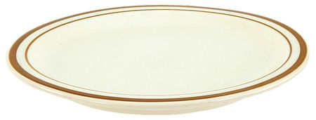 CRESTWARE Plate, 5-1/2", Ceramic Brown Speckled with Brown Band PK36 SC41