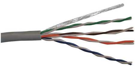 CAROL Cable, Cat 5e, 24 AWG, 1000 ft, Gray CR5.30.10