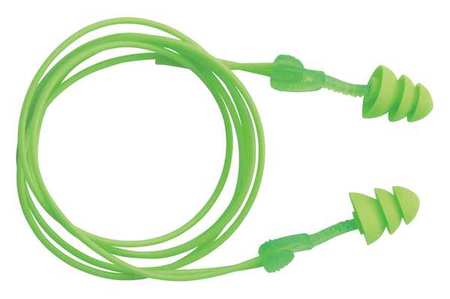 MOLDEX Glide Reusable Soft Plastic Ear Plugs, Flanged Shape, 27 dB, Green, 50 PK 6445