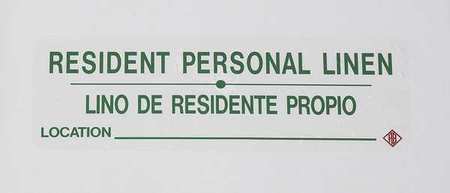 R&B WIRE PRODUCTS Bilingual Hamper Label "Resident Personal Linen", Green Text, Pack of 5 602RL